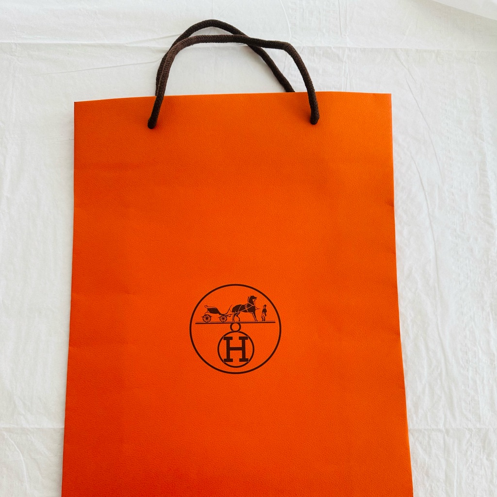 Authentic Hermes Orange Paper Shopping Paper Bag